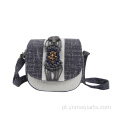 Bolsa Crossbody para Máscara de Ópera de Pequim em Linho Feito à Mão